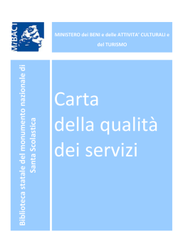 file PDF - Biblioteca S.Scolastica - Ministero per i Beni e le Attivit&agrave;