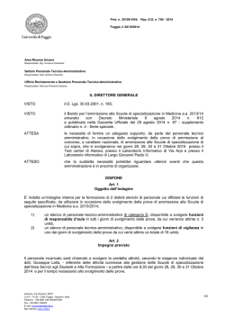 Bando - Universit&agrave; degli Studi di Foggia