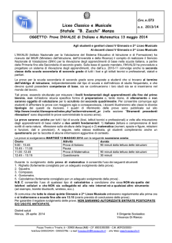073 Prove INVALSI di Italiano e Matematica 13 maggio 2014