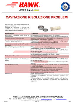 Cavitazione risoluzione problemi - HAWK, pompe a pistoni ad alta