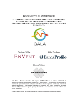 Documento di Ammissione, Gala - AIM