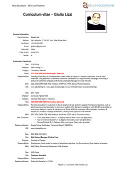 Curriculum vitae &ndash; Giulio Lizzi