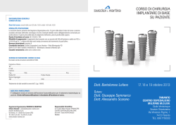 CORSO DI CHIRURGIA IMPLANTARE DI BASE SU PAZIENTE Dott