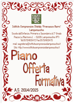 Progetti Previsti - Istituto Comprensivo Lamporecchio