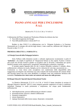 Modello Piano Annuale Inclusione - Istituto Comprensivo Raffaello