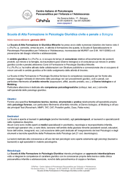 Scuola di Alta Formazione in Psicologia Giuridica civile e