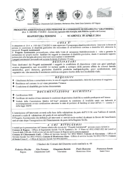 Progetto asistenziale per persone in condizioni di disabilit&agrave;