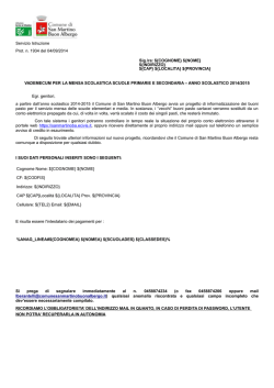 informativa per la refezione scolastica scuole primarie e secondaria