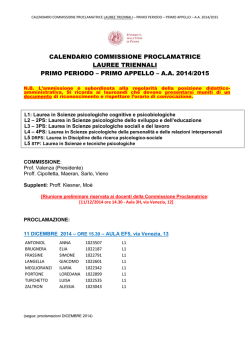 aa 2014/2015 - Scuola di Psicologia