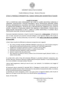 Avviso Vacanza insegnamenti Facolt&agrave; Medicina e Chirurgia 2 [file]