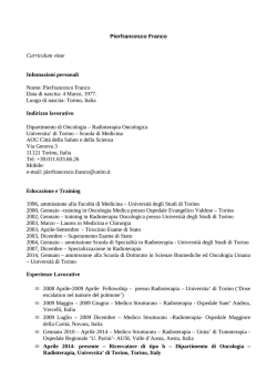 Curriculum vitae - CampusNet - Universit&agrave; degli Studi di Torino