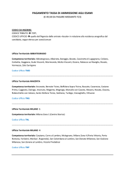 Elenco codici tassa iscrizione