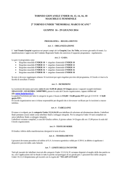 torneo giovanile under 10, 12, 14, 16, 18 maschile e femminile 2
