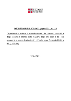 D. Lgs. n. 118/2011 e s.m.i.