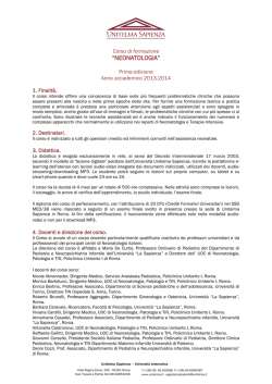 Piano degli studi - Universit&agrave; Telematica Unitelma Sapienza