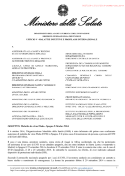 Malattia da virus Ebola&ndash; Spagna 9 Ottobre 2014