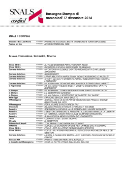 17 dicembre - SNALS Lombardia