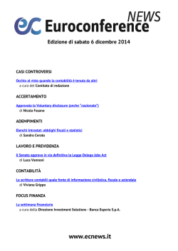 Edizione di sabato 6 dicembre 2014