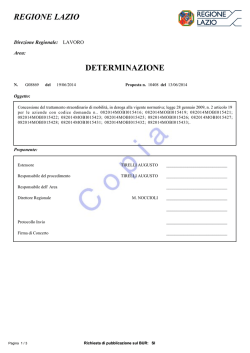 REGIONE LAZIO DETERMINAZIONE - Portalavoro