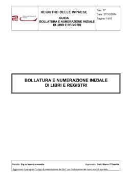 Guida per bollatura e numerazione iniziale di libri e registri