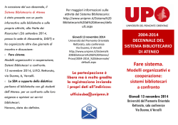 brochure SBA10nnale - Università degli Studi del Piemonte