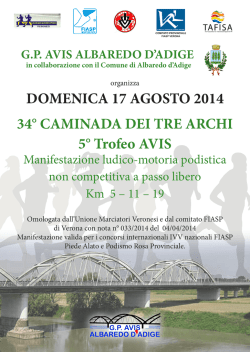 DOMENICA 17 AGOSTO 2014 34&deg; CAMINADA DEI TRE ARCHI 5
