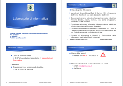 Presentazione del corso