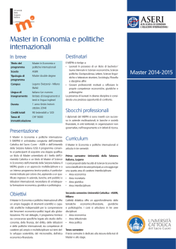 Scheda ASERI MEPIN.indd - Universit&agrave; Cattolica del Sacro Cuore