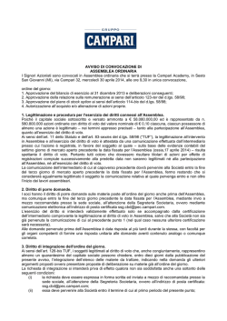 Avviso di convocazione Assemblea 2014