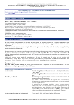 CONTO CORRENTE A CONSUMATORI CONTO COMPILATION