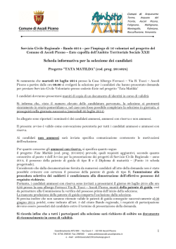 nota informativa selezione SCR 2014 TATA MATILDA