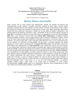 Musica, Natura, Convivialit&agrave;