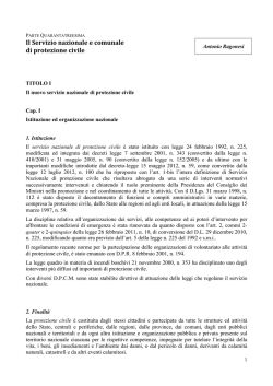 Il servizio nazionale e comunale di Protezione Civile