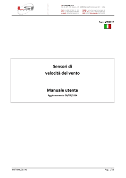 Sensori di velocit&agrave; del vento Manuale utente
