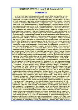 Rassegna stampa 19 dicembre 2014
