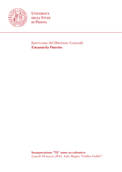 Intervento del Direttore Generale Emanuela Ometto