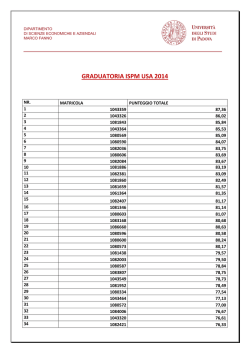 GRADUATORIA ISPM USA 2014