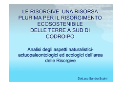 Dott.ssa SANDRA SCAINI: "Analisi degli aspetti naturalistici ed