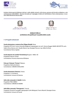 Elenco dei progetti menzionati e premio speciale