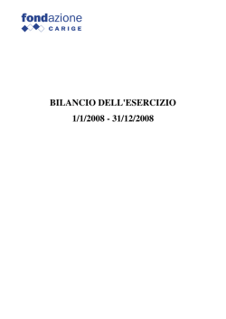 bilancio 2008 - Fondazione Carige