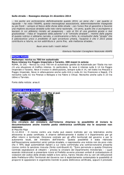 Leggi la rassegna del 31 Dicembre 2014