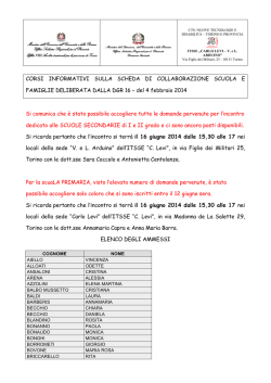 Elenco ammessi - Necessit&agrave; educative speciali