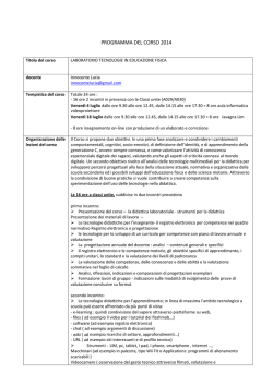 Innocente - Tecnologie - Programma - Universit&agrave; degli Studi di Trento