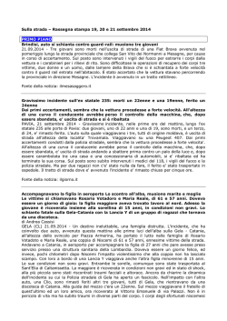 Leggi la rassegna del 19, 20 e 21 settembre