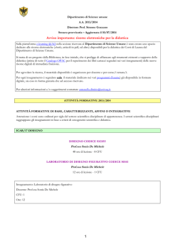 Insegnamenti e programmi di tutti i corsi di laurea a.a. 2013/2014