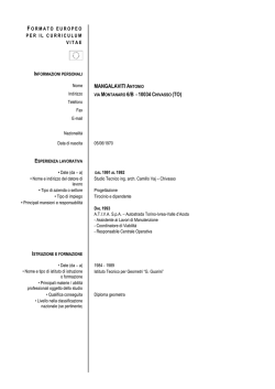 Curriculum Consigliere Mangalaviti