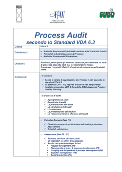 process audit vda 6.3 - Cubo Societ&agrave; di Consulenza Aziendale