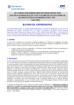 bando straordinario per tecnico nazionale