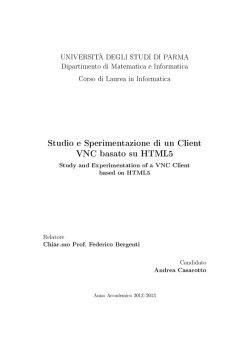 Studio e Sperimentazione di un Client VNC basato su HTML5