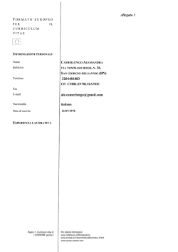 FORMATO EUROPEO PER IL CURRICULUM VITAE